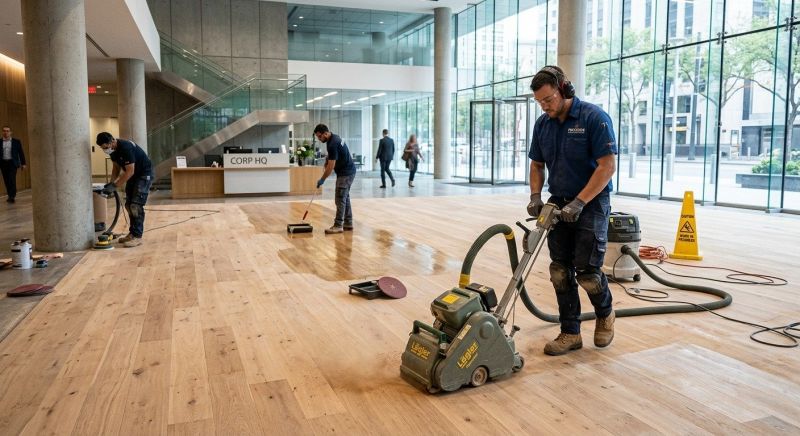 Our team working on Wood Floor Service projects in Polk County, FL